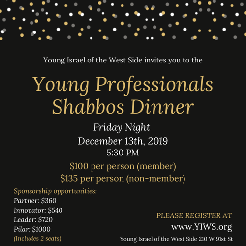 Banner Image for Young Professionals Shabbos Dinner